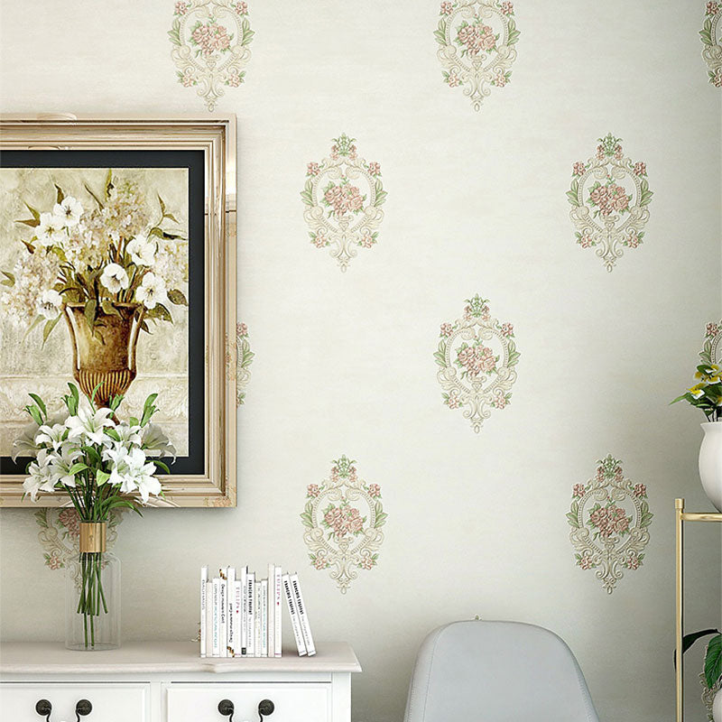 Pastel Color Blossoms Wallpaper Roll Moisture-Resistant Wall Decor for Living Room, 57.1 sq ft.