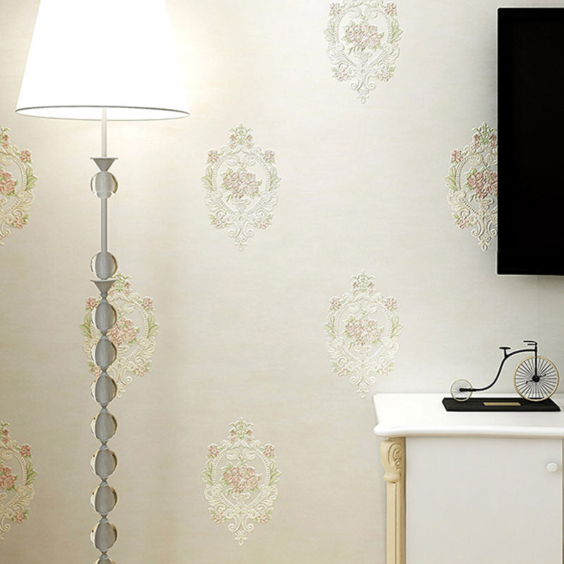 Pastel Color Blossoms Wallpaper Roll Moisture-Resistant Wall Decor for Living Room, 57.1 sq ft.