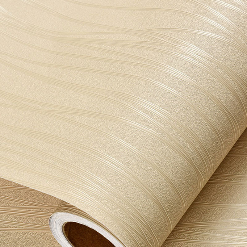 29.5' x 23.5" Minimalist Wallpaper Roll for Girl's Bedroom with Linear Pattern in Natural Color, Peel and Stick
