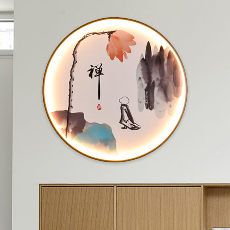 Zen/Hills Mural Wall Light Fixture Vintage Aluminum Black LED Wall Sconce Lighting for Restaurant