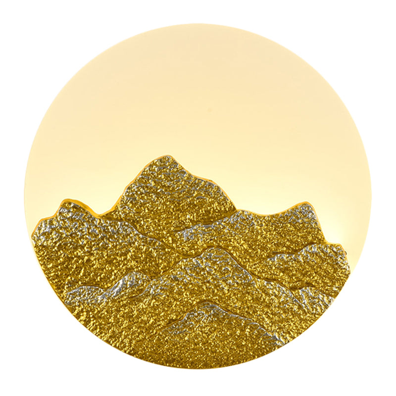 Hars Lotus/Mountain-Moon Mural Light Chinese Witte LED Wall gemonteerde lamp voor de kamer