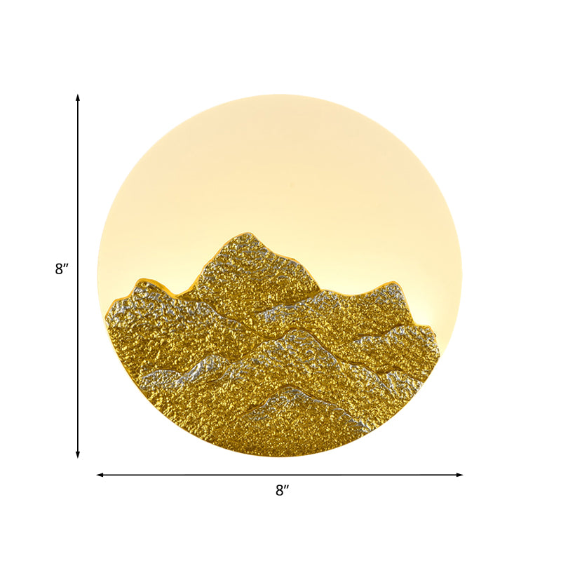 Hars Lotus/Mountain-Moon Mural Light Chinese Witte LED Wall gemonteerde lamp voor de kamer