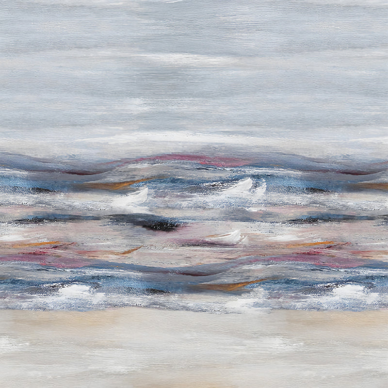 Blue and Purple Simplicity Mural Wallpaper Custom-Printed Ombre Wall Art for Study Room