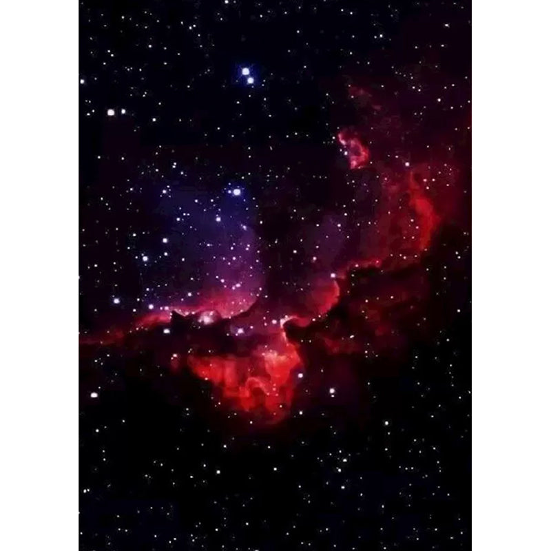 Black and Red Nebula Mural Wallpaper Stain-Resistant Wall Art for Bedroom Decoration