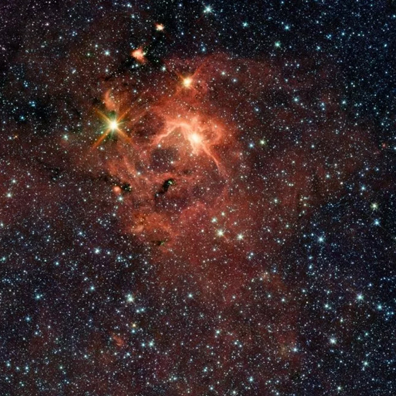 Nordic Galaxy Mural Wallpaper in Orange and Black Theme Restaurant Decorative Wall Art, Custom-Made