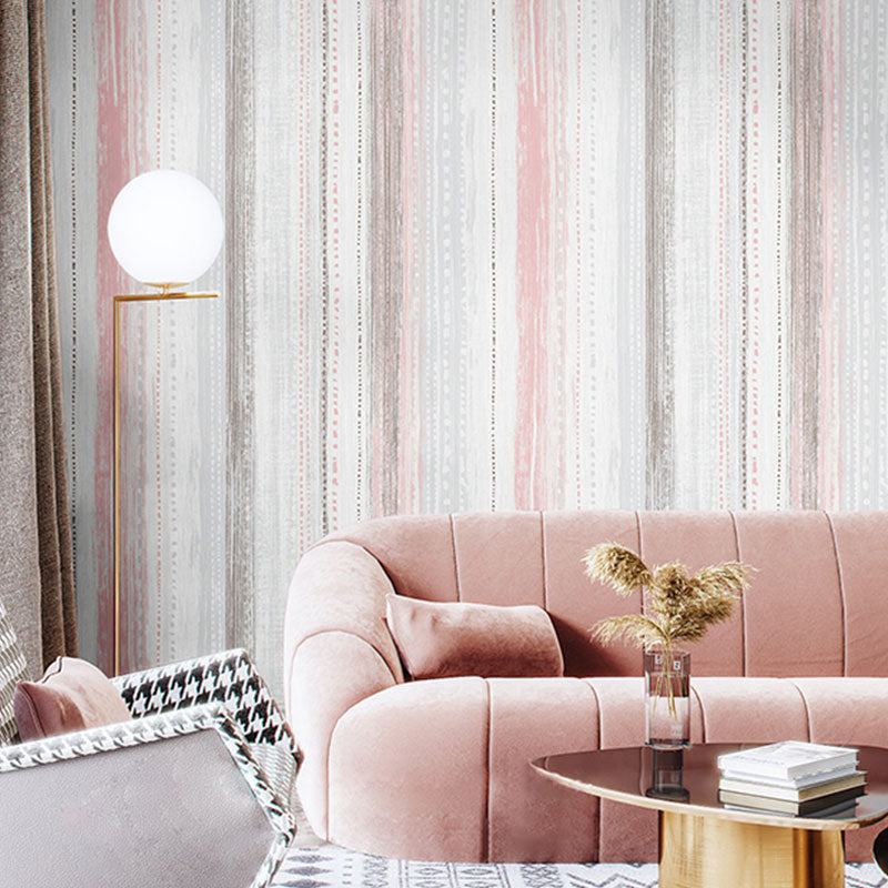 Papier peint à rayures verticales de 20,5 po x 33 pi, couleur douce, simplicité, décoration murale pour mur d'accent