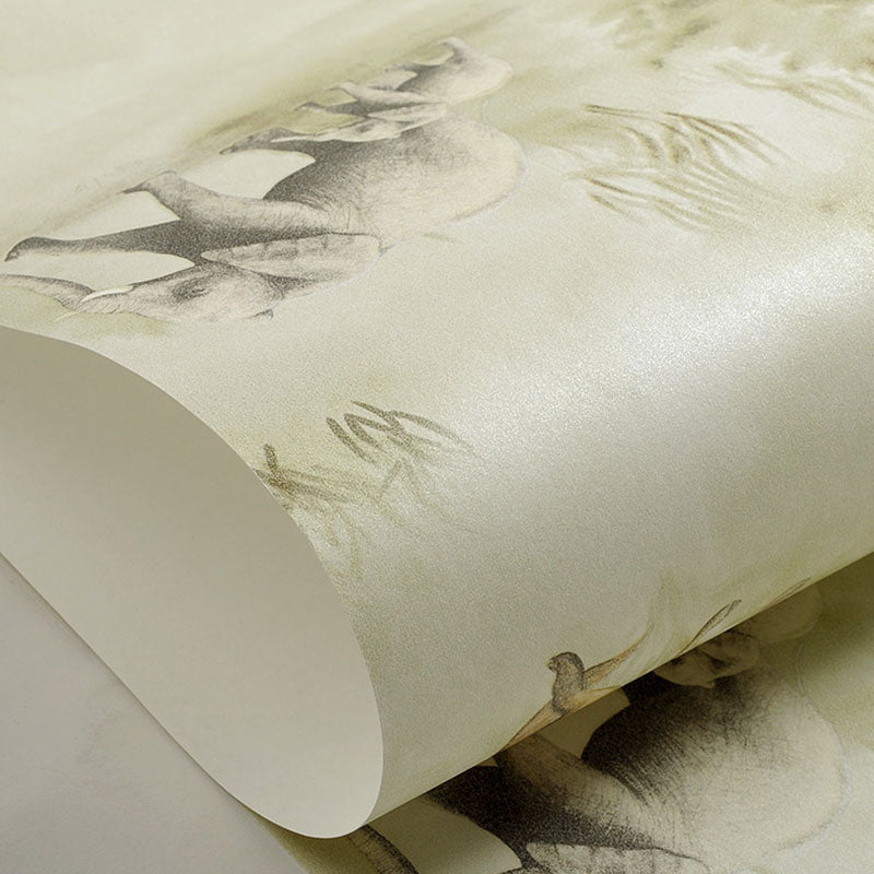 Rouleau de papier peint résistant à l'humidité, décoration murale de dinosaure de couleur neutre, pour chambre d'enfant