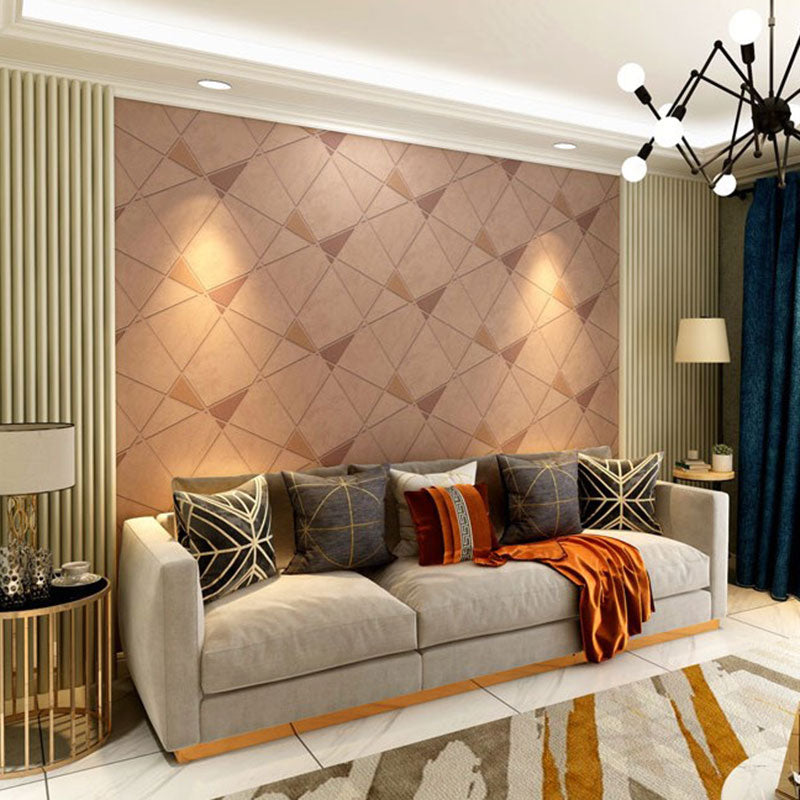 Neutral Color Flock Textured Wallpaper 31'L x 20.5"W Color Block Wall Decor for Accent Wall