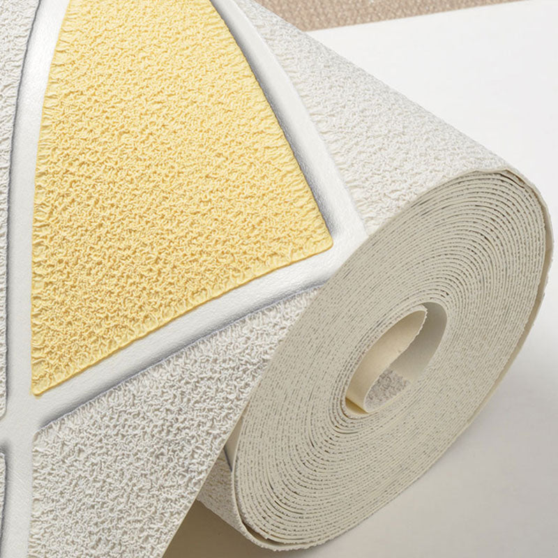 Papier peint texturé floqué de couleur neutre, 31'L x 20,5"W, décoration murale en bloc de couleur pour mur d'accent