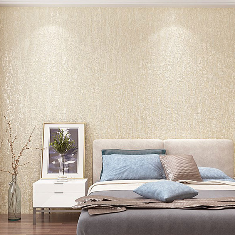 Silver Textured Wall Decor in Soft Color Plaster Wallpaper Roll for Living Room, 20.5 in x 33 ft