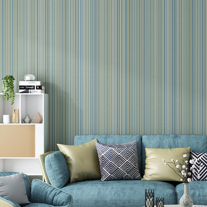 Contemporary Stripe Wall Covering for Living Room Decor, Personalized Size Wallpaper Roll in Natural Color
