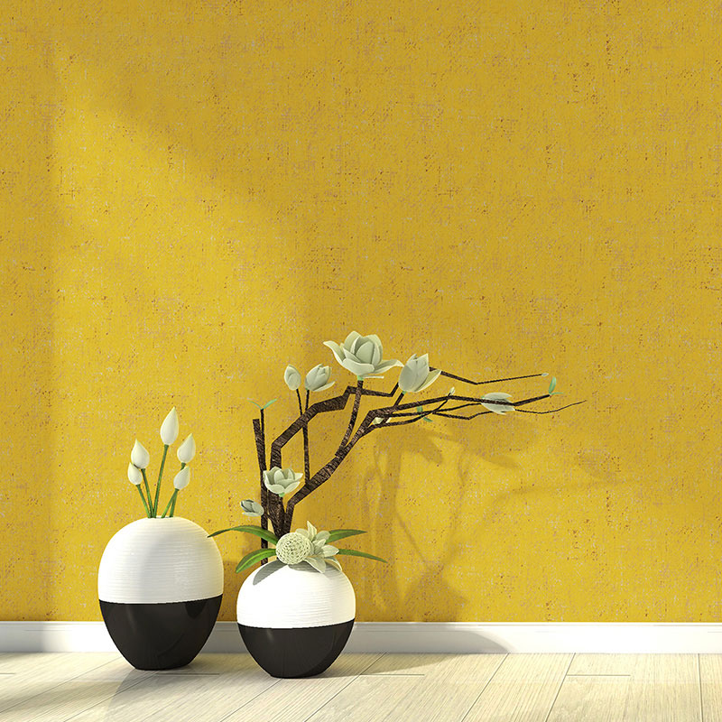 33' x 20.5" Simple Wallpaper for Guest Room Decoration with Linen Textured Pattern in Natural Color