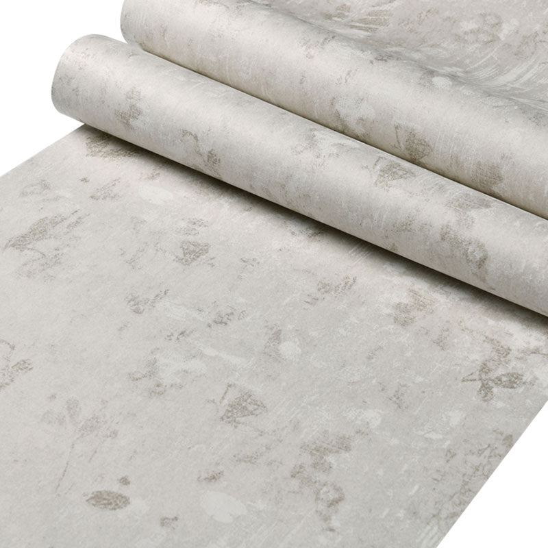 Rouleau de papier peint simple de couleur unie pour décoration murale texturée de chambre à coucher en beige et gris, 20,5 po x 31 pi