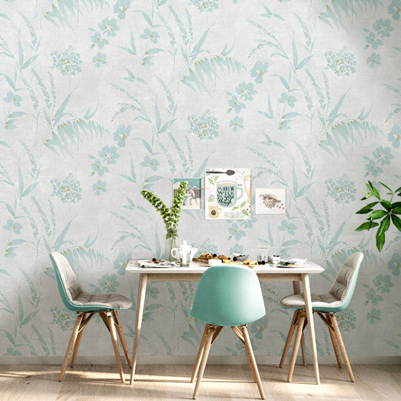 Natural Color Rural Wallpaper Roll 33' x 20.5" Dense Flower Pattern Wall Covering for Coffee Shop