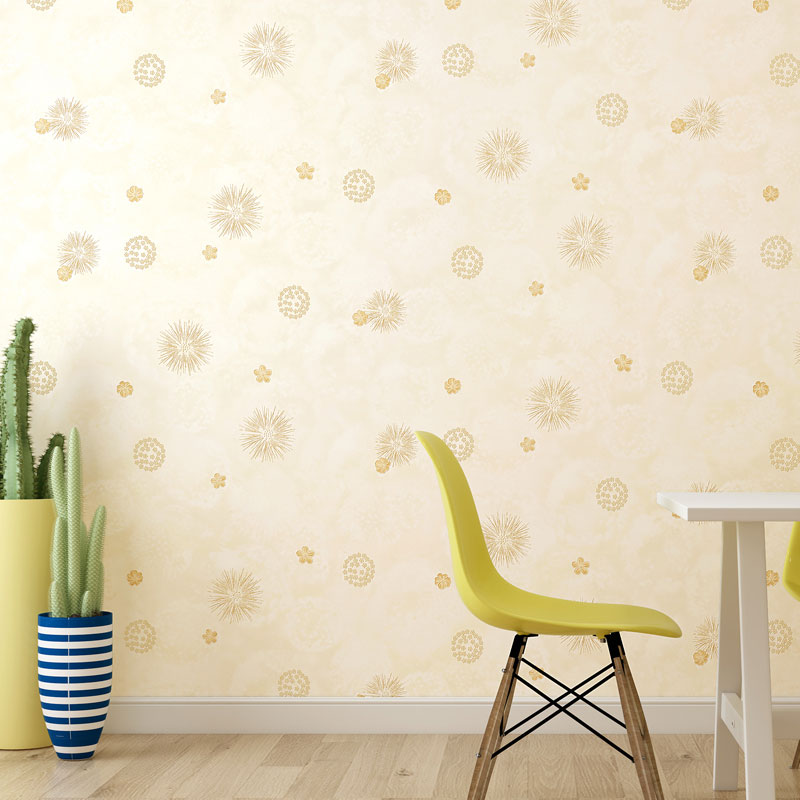 Moisture-Resistant Floral Design Wallpaper Roll Rustic Wall Decor for Coffee Shop, 20.5" by 33'