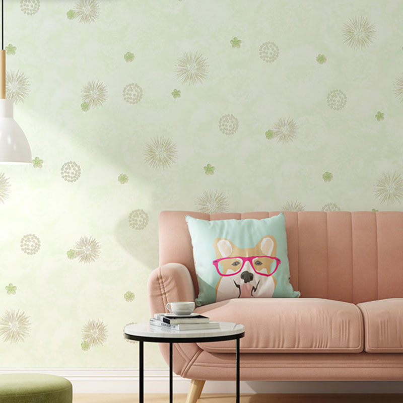 Moisture-Resistant Floral Design Wallpaper Roll Rustic Wall Decor for Coffee Shop, 20.5" by 33'