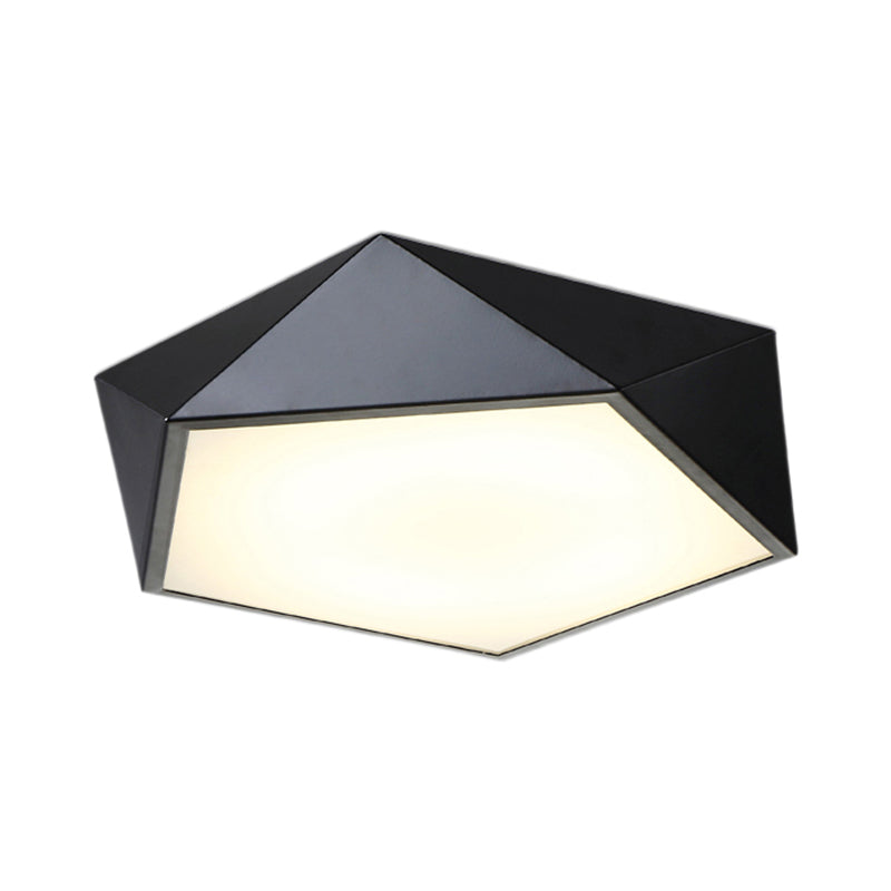 16.5"/20.5"/24.5" Wide Geometric Metal Flush Mount Lighting Modern Led White/Black Flush Mount Ceiling Fixture