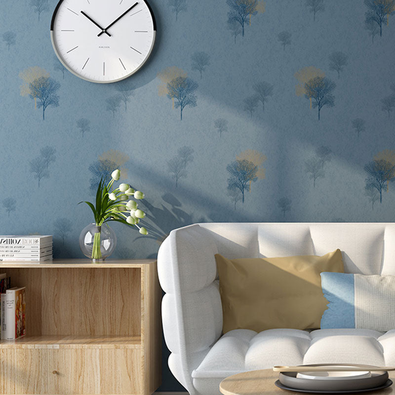 Neutral Color Leaves Wall Decor Moisture-Resistant Wallpaper Roll for Bedroom, 20.5"W x 31'L