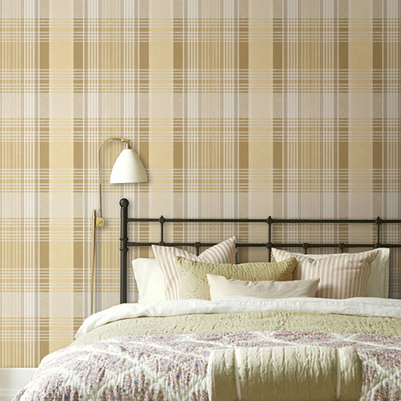 Modern Lattice Wall Covering for Bedroom Decor, 33' x 20.5" Wallpaper Roll in Soft Color
