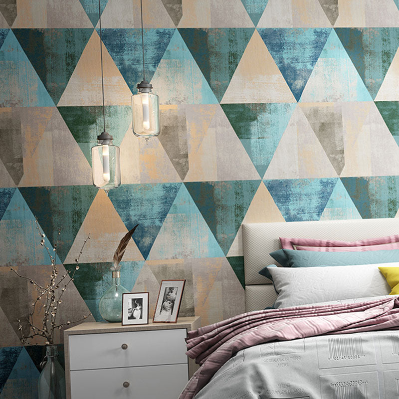20.5" x 33' Contemporary Wallpaper Roll for Home Decoration with Triangle Design in Natural Color