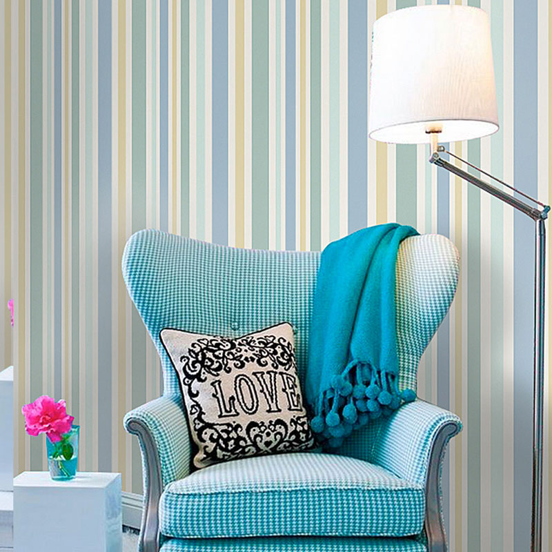 Vertical Stripe Wallpaper Roll for Living Room in Natural Color, 33-foot x 20.5-inch