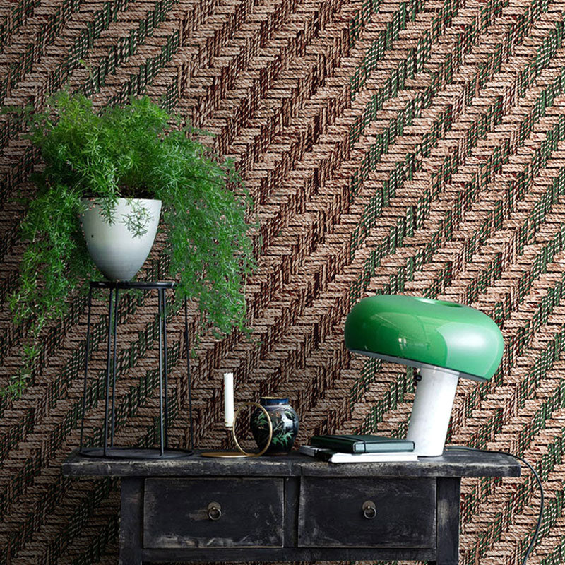 Aesthetic Woven Linen Wallpaper Roll for Home Decoration in Natural Color, 20.5"W x 33'L