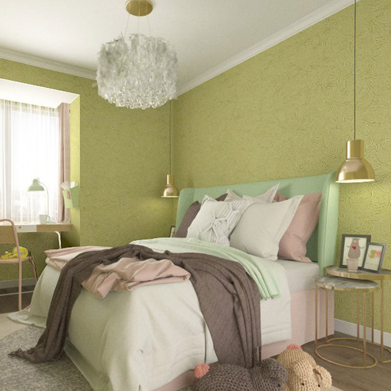 Neutral Color Textured Wall Decor Moisture-Resistant Wallpaper Roll for Bedroom, Non-Pasted