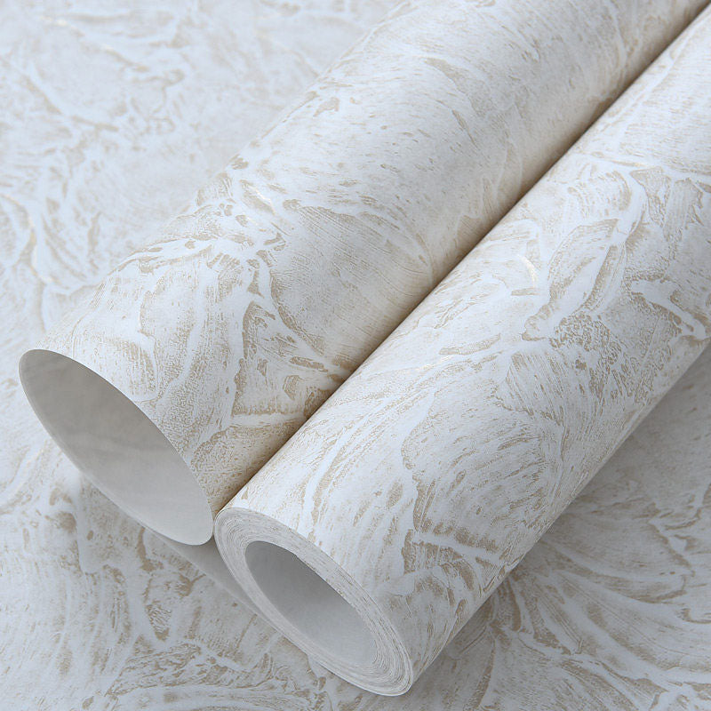 Neutral Color Textured Wall Decor Moisture-Resistant Wallpaper Roll for Bedroom, Non-Pasted