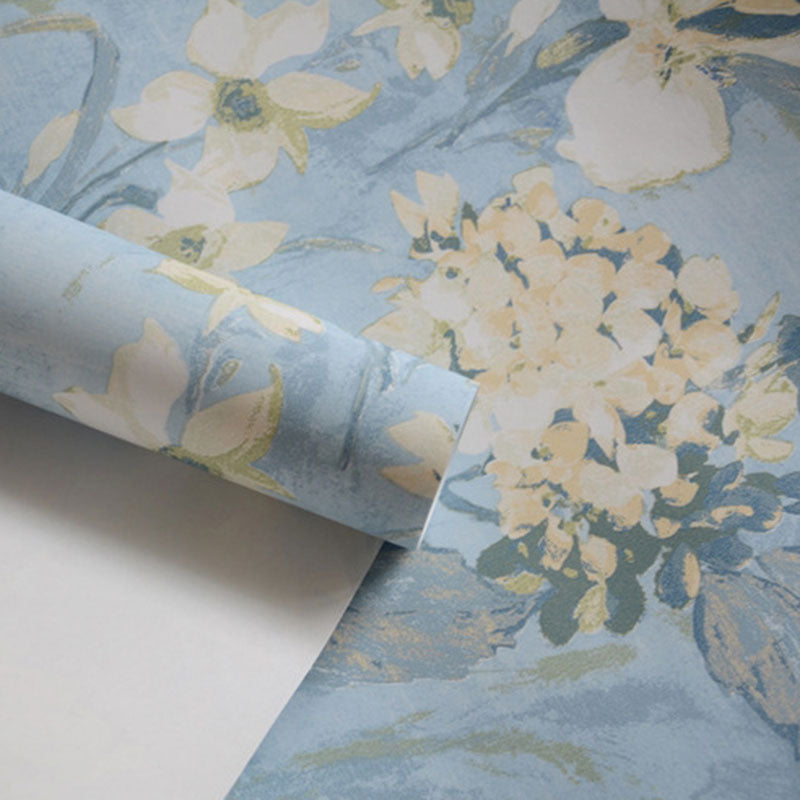 33' x 20,5" Tapetenrolle im Landhausstil für die Schlafzimmerdekoration mit dichtem Blumenmuster in sanften Farben