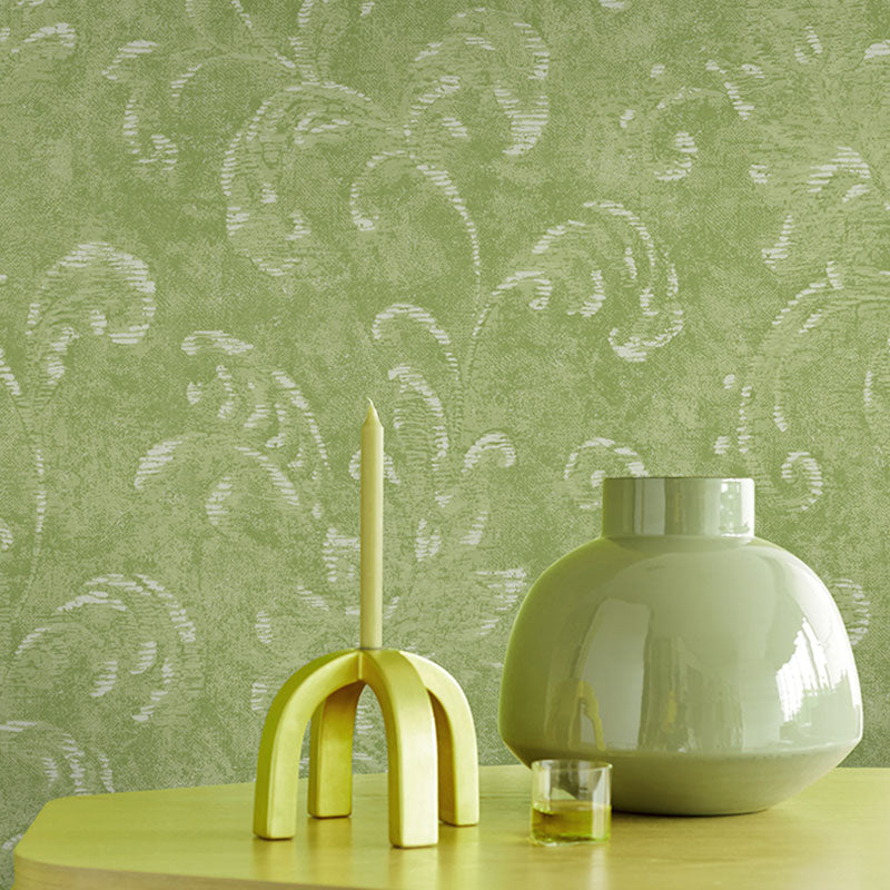 Stain-Resistant Flower Wall Decor Non-Woven Fabric Rural Wallpaper for Bedroom, Non-Pasted