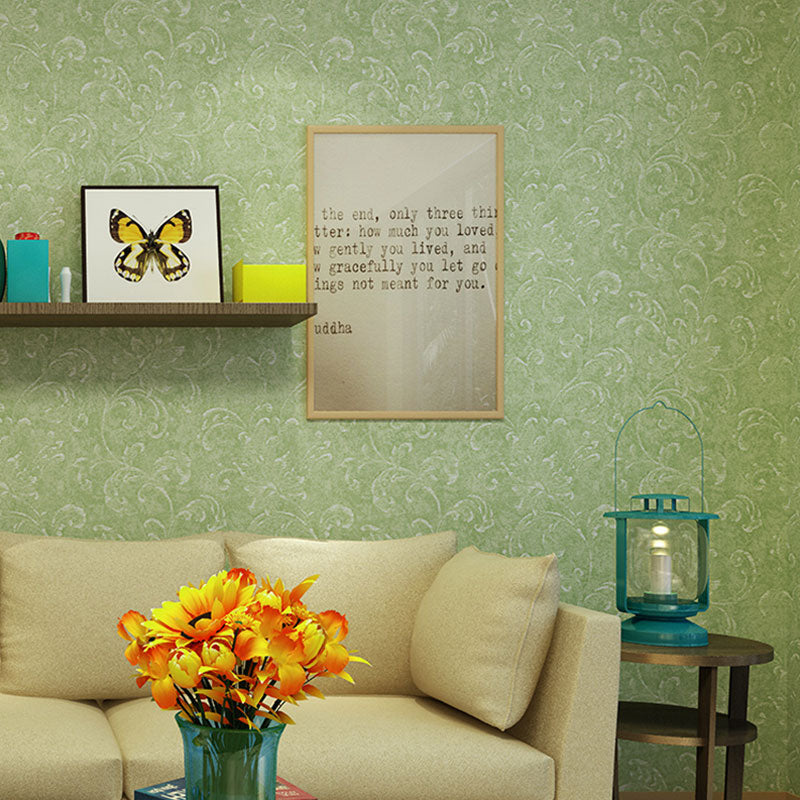 Stain-Resistant Flower Wall Decor Non-Woven Fabric Rural Wallpaper for Bedroom, Non-Pasted