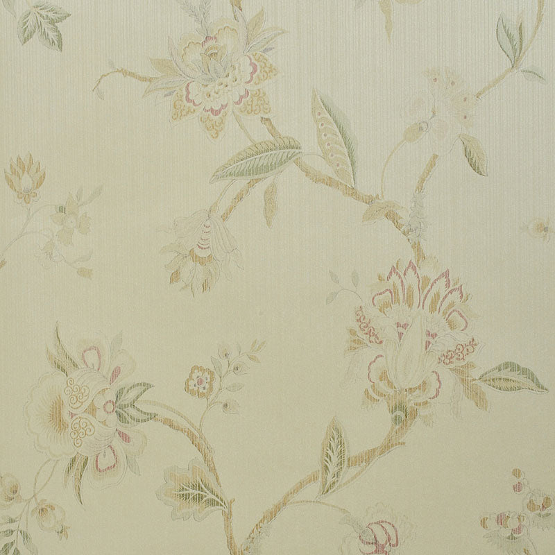 Flower and Bird Wall Decor in Soft Yellow Non-Woven Fabric Wallpaper for Home, 31' x 20.5"