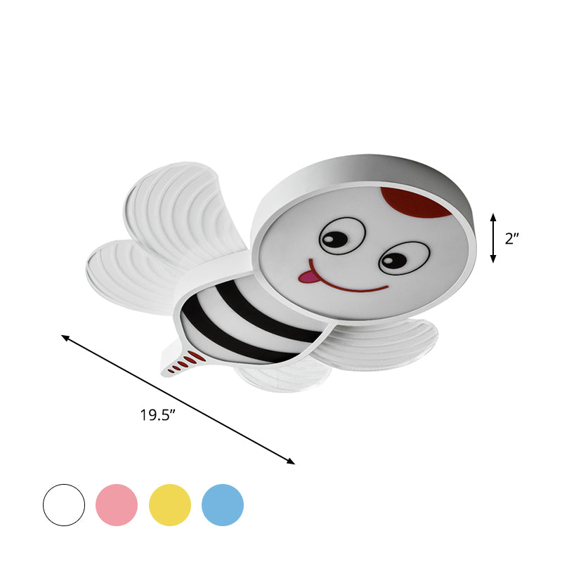 Cartoon Biene Form flushmount Beleuchtung Acryl LED-Schlafzimmer Flush Halterung in Weiß/Pink/Gelb