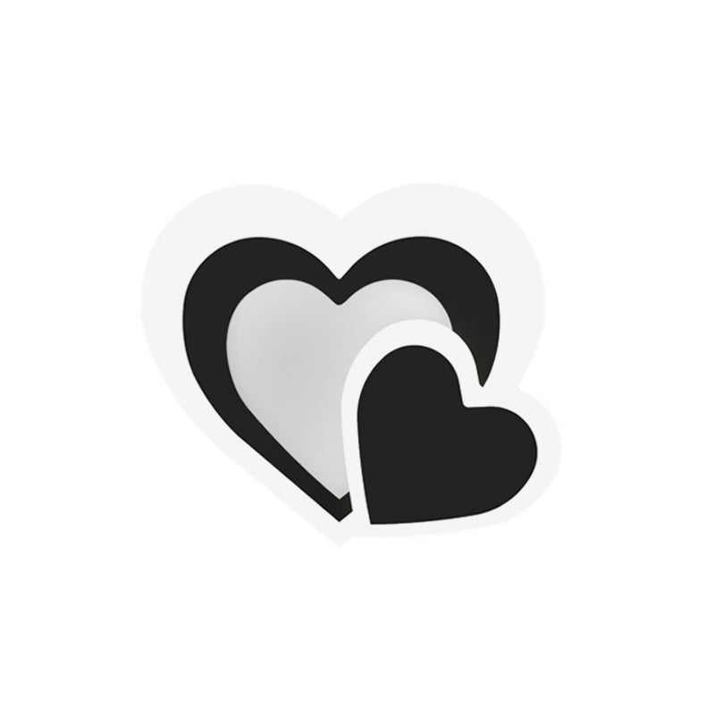 Loving Heart Schonce Lighting Noordse acryl LED Black Wall Mounted Lamp armatuur voor woonkamer
