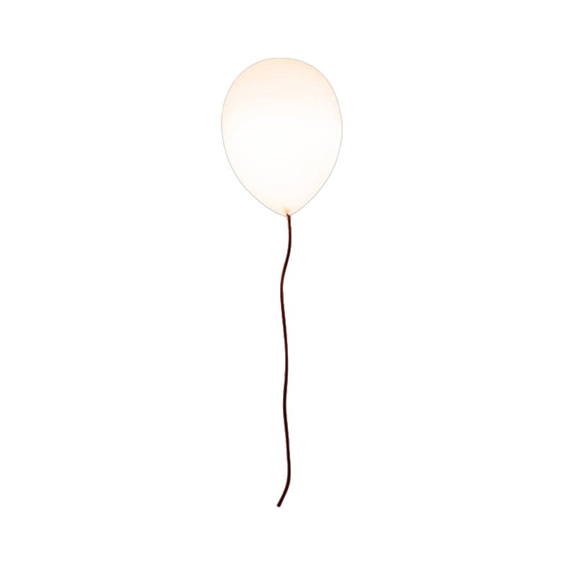 White Balloon Shade Flush Mount Light Contemporary 8"/10" W 1 Head Opal Glass Ceiling Mounted Fixture, Warm/White Light