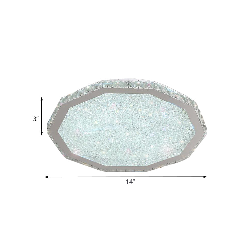 Polygon Crystal Flush Mount Fixture Modern LED Stainless-Steel Flush Ceiling Light for Living Room