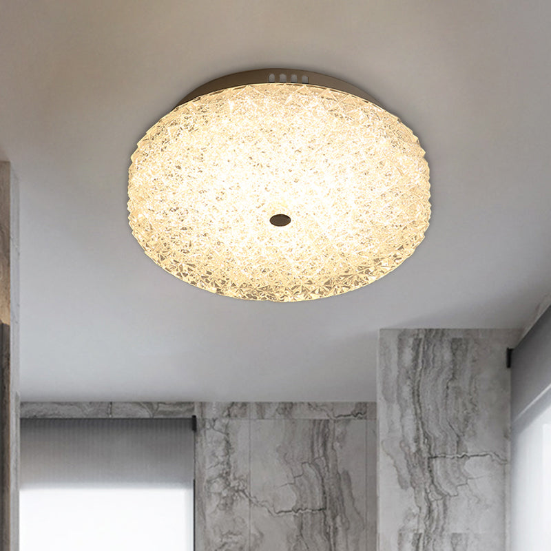 Cerchio modernista da incasso con luce smussata in cristallo trasparente LED per corridoio, montaggio a incasso a soffitto