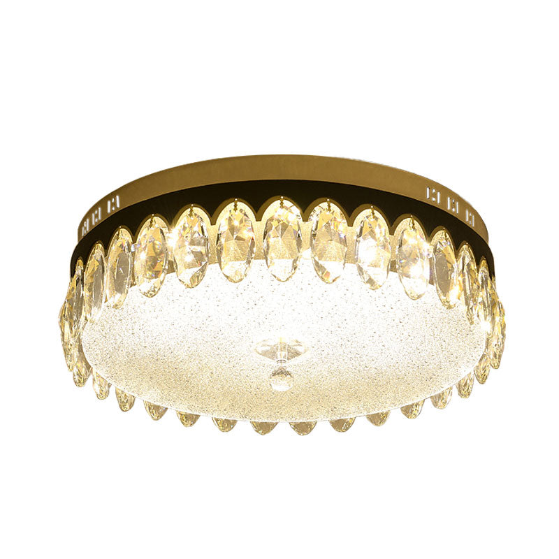 Klare Kristall Tropftrommel Flushmount Licht Minimalismus LED Flush Mount Befestigung für Schlafzimmer