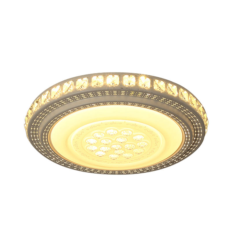 Kristallblock-Rund-/Quadrat-Unterputzleuchte, einfache weiße LED-Deckenleuchte für Schlafzimmer