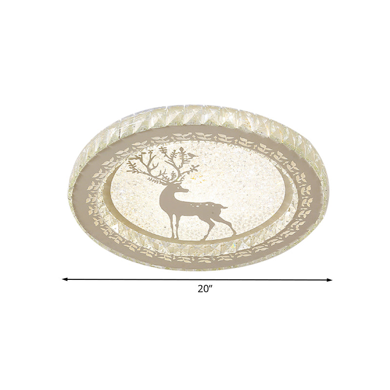 Edelstahl Kreis Unterputz Befestigung Modernismus LED Crystal-Block Unterputz Licht mit Hirsch Muster