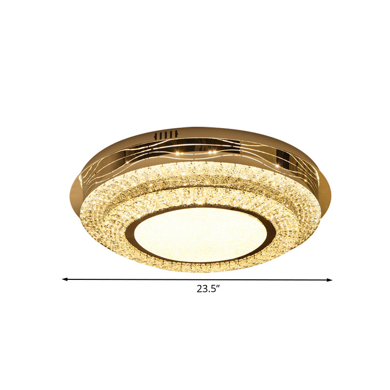 Modernist Round Flushmount Lighting Smusso Crystal LED Camera Scarico Lampada in Stainless - Acciaio