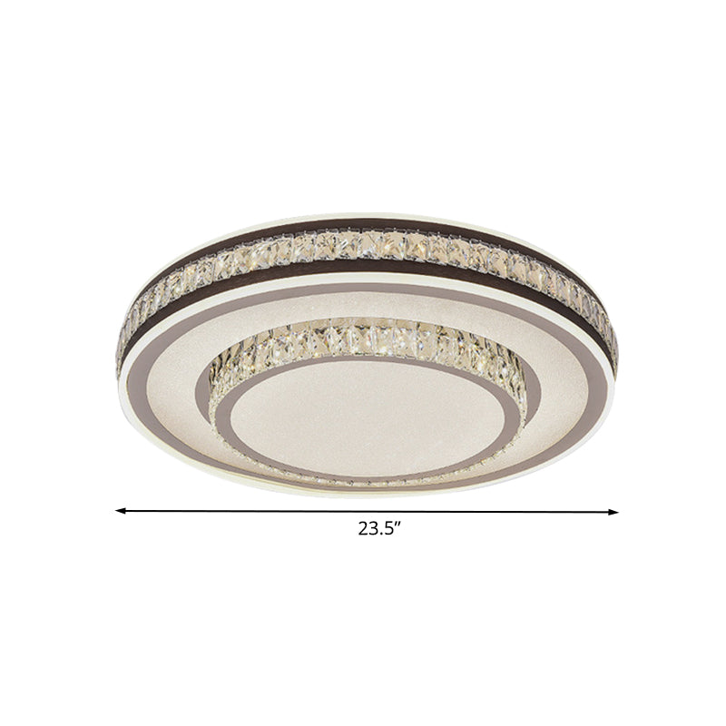 Crystal Block 2-Layer Circle Ceiling Flush Modernism LED Schwarz Flushmount Lighting