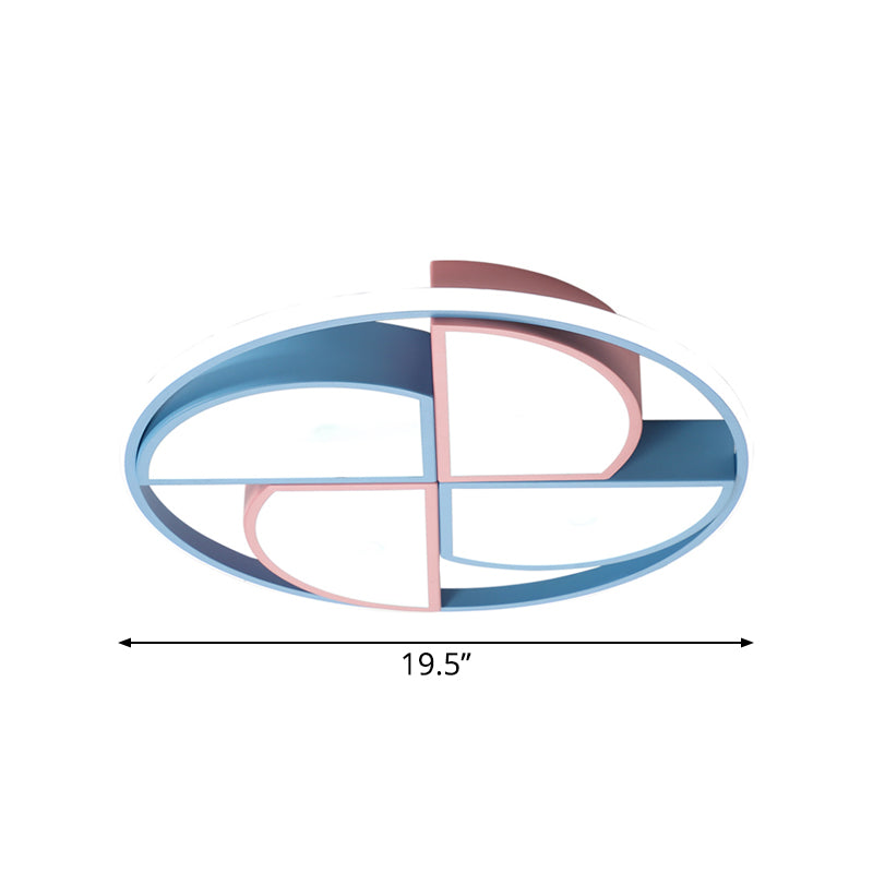 Blau und Pink Pinwheel Flush Light Kinder Acryl LED Decke Flush Mount für Kinderzimmer