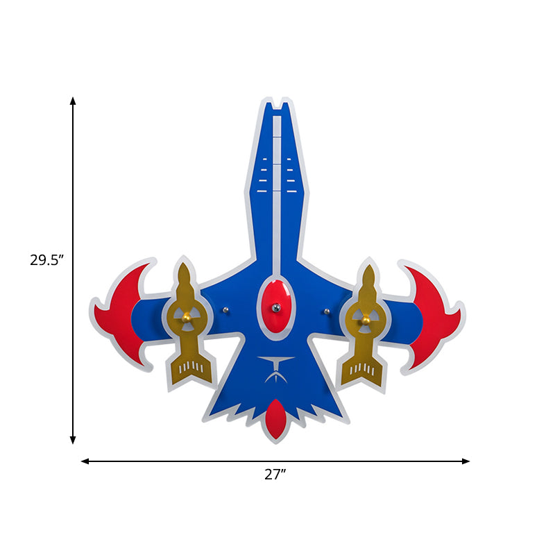 Lampada da incasso a LED in acrilico per aereo da cartone animato vicino all'illuminazione a soffitto in blu per la camera da letto del ragazzo