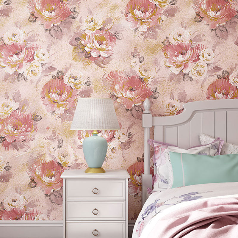 Blossoming Roses Wall Decor 20.5 in x 33 ft Rural Wallpaper Roll for Girls Bedroom