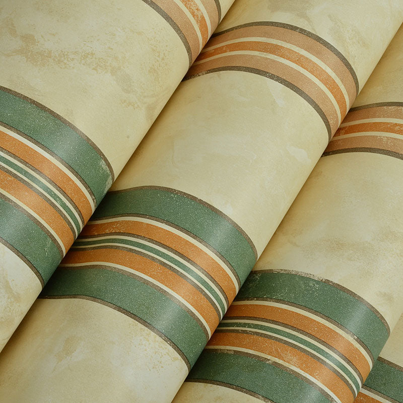 Retro Vertical Stripe Wallpaper Roll in Natural Color Home Decorative Wall Covering, 20.5" by 33'