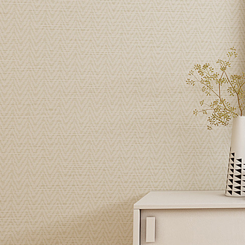 Neutral Color Ethnic Wall Decor 57.1 sq ft. Linen Textured Wallpaper for Guest Room