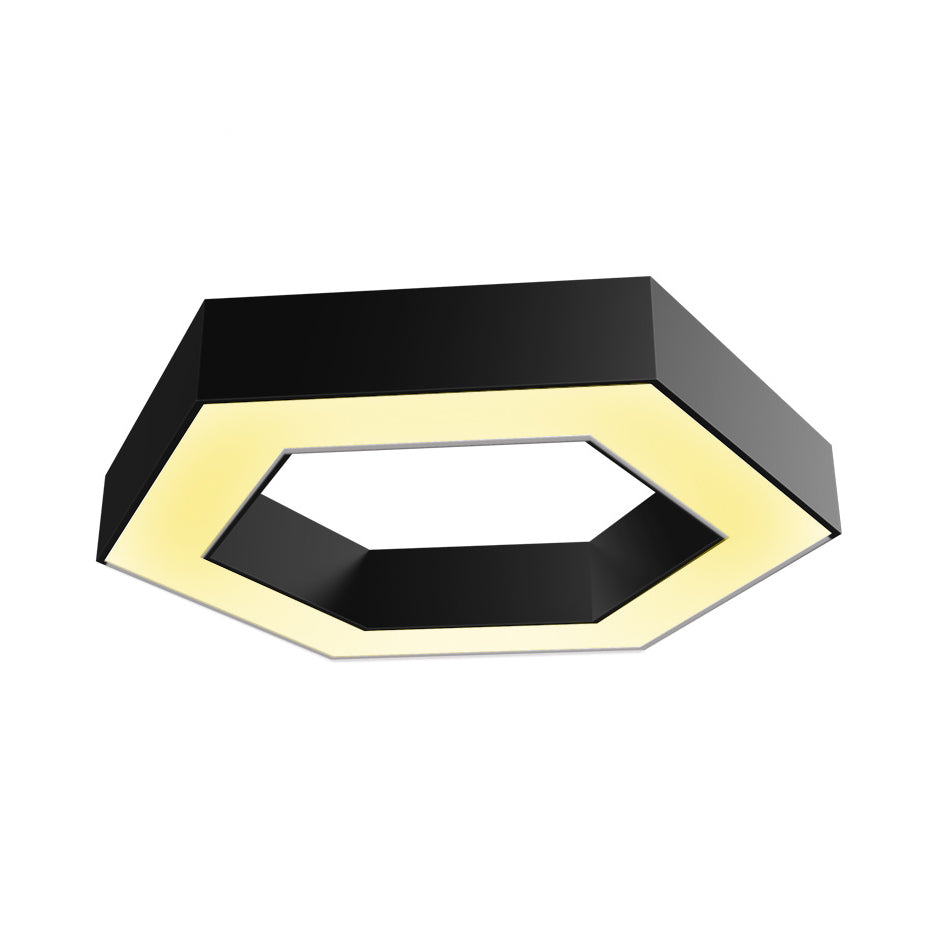 Honeycomb Flush Mount Modern Metal Led 16"/23.5"/31.5" Wide Black for Office in White/Warm Light with Recessed Diffuser