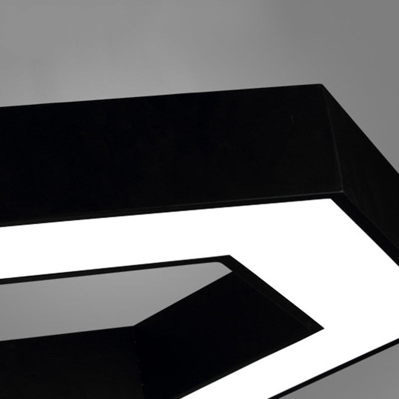 Honeycomb Flush Mount Modern Metal Led 16"/23.5"/31.5" Wide Black for Office in White/Warm Light with Recessed Diffuser