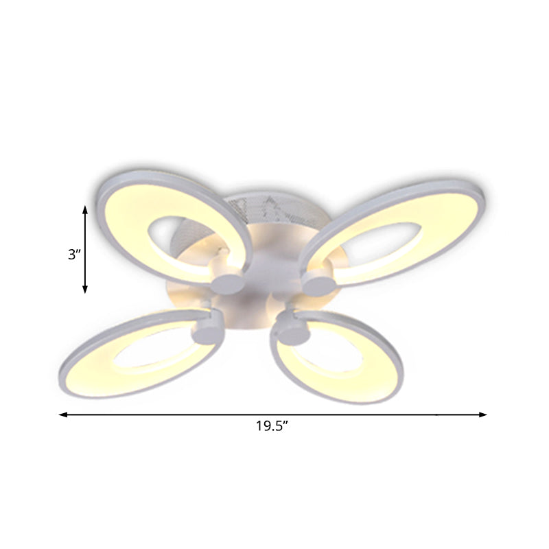 Fiori sala da pranzo a filo a filo a monte a LED acrilico LED 4/6/9 Luci a soffitto moderno Montato a soffitto in luce calda/bianca/naturale